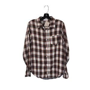 CP Shades‎ Stephen Plaid Shirt In Rust Women's Medium NWT